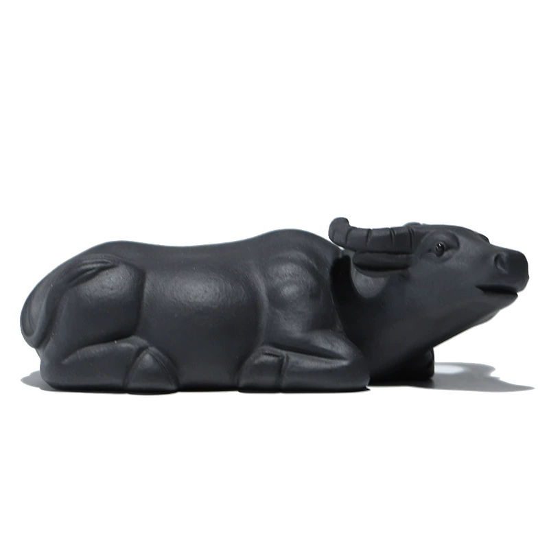 Zisha Lying Ox Figurine for Tea Table - Image 2