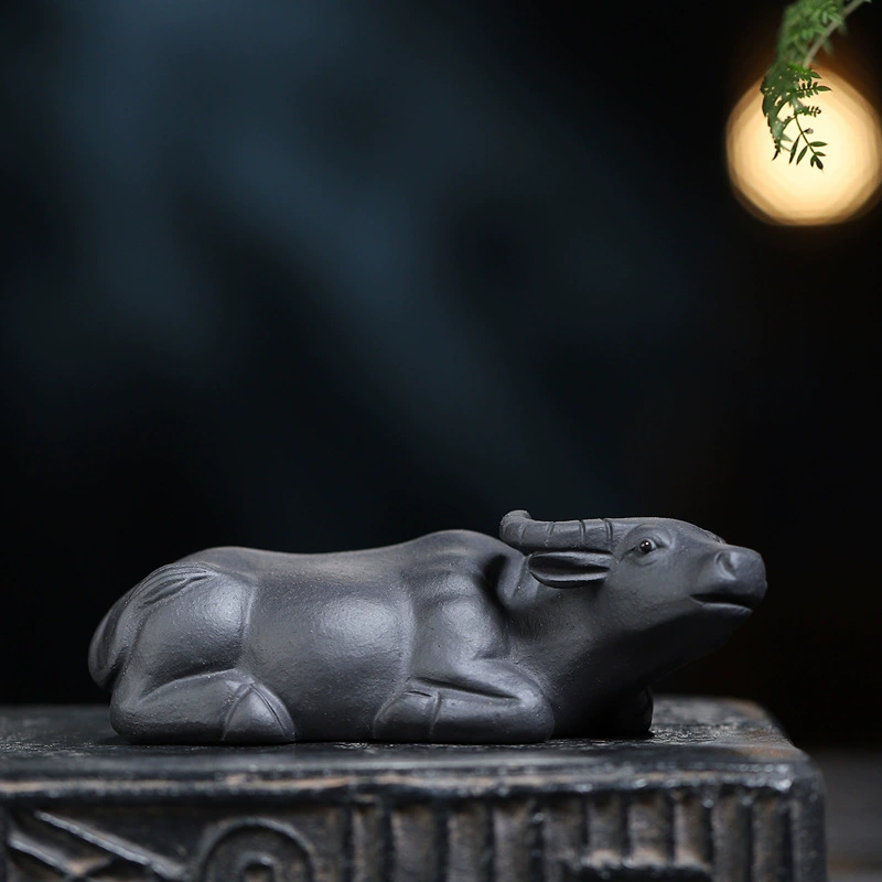 Zisha Lying Ox Figurine for Tea Table - Image 3
