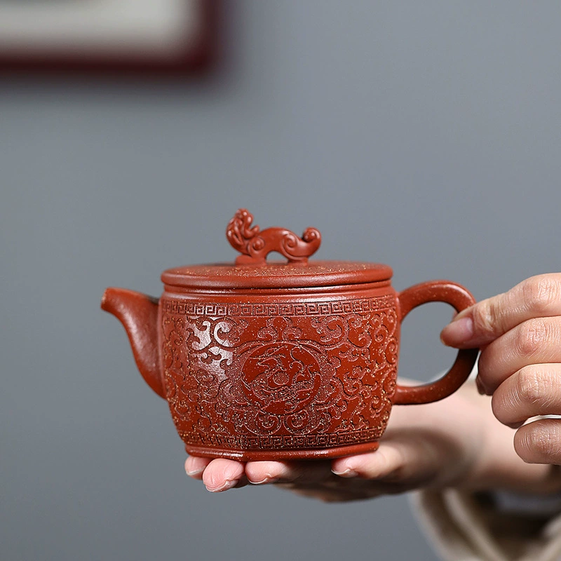 Fully Handmade Chu-Han Style Tile Zisha Teapot - Image 4