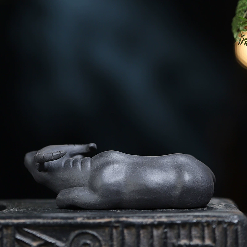 Zisha Lying Ox Figurine for Tea Table - Image 4