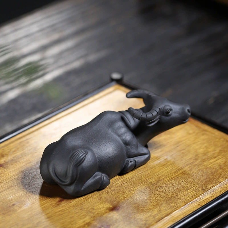 Zisha Lying Ox Figurine for Tea Table - Image 5