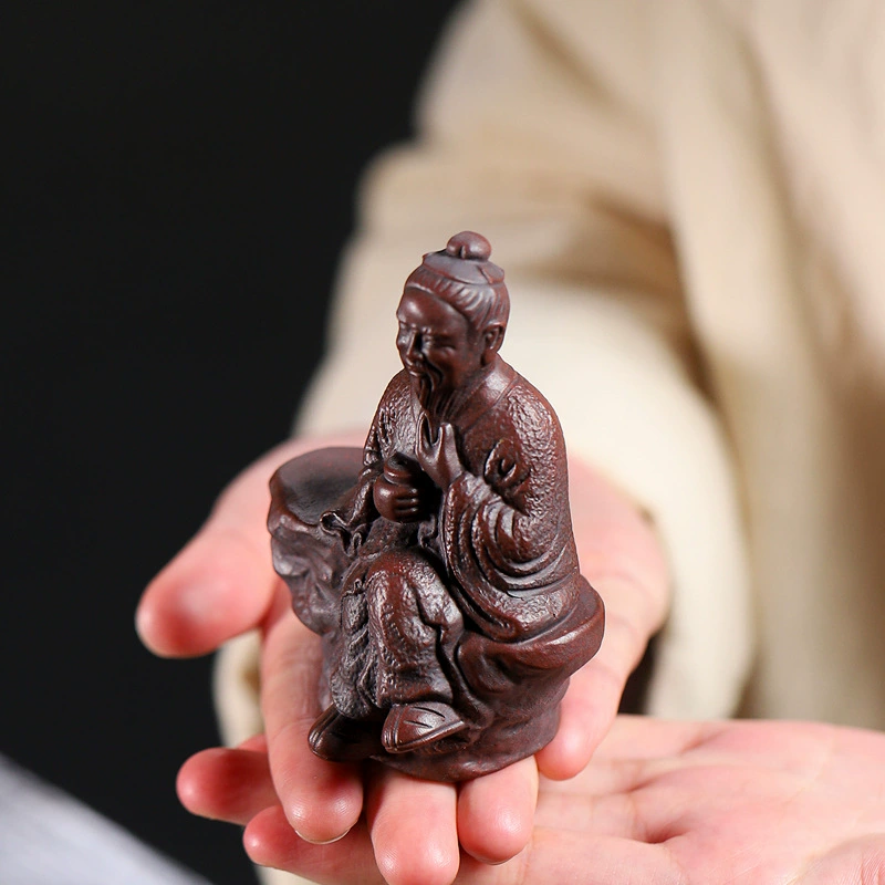 Tea Saint Lu Yu Handmade Yixing Clay Tea Pet Statue - Image 4