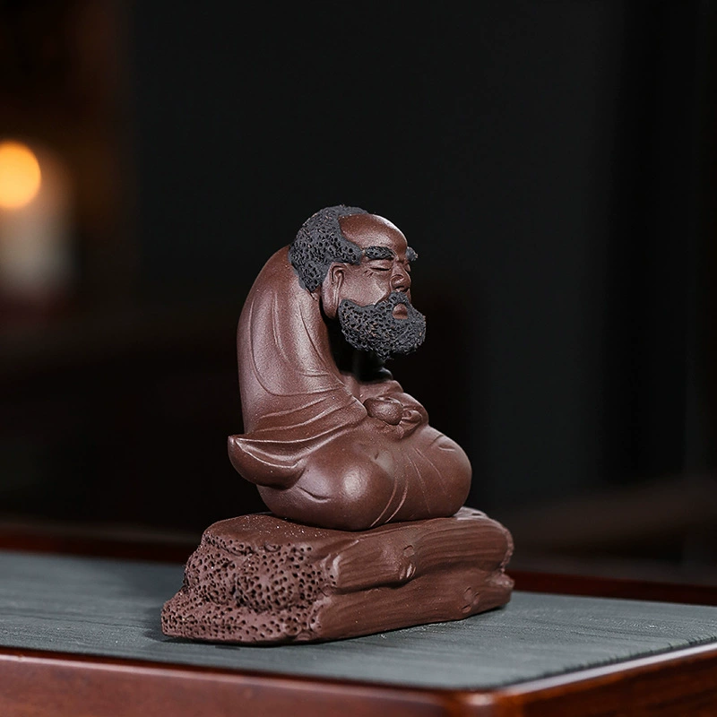 Meditating Bodhidharma Zisha Tea Pet Ornament - Image 5