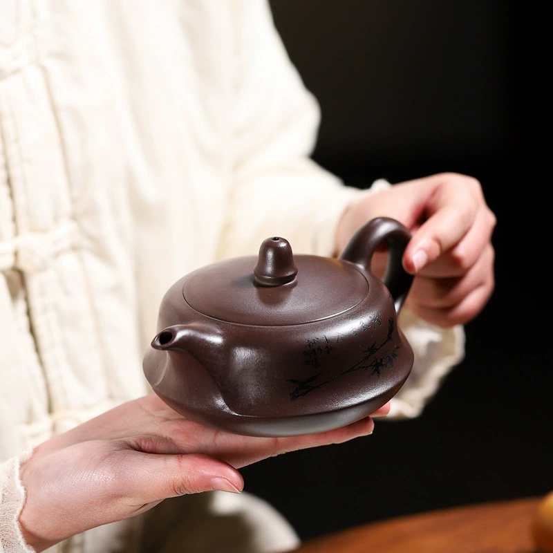 Handmade Smooth Sailing Purple Clay Teapot for Kung Fu Tea - Image 3