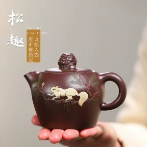 Squirrel Decor Zisha Teapot Home Tea Set