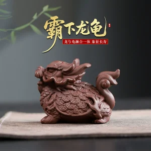 Zisha Tea Pet Dragon Tortoise Decor