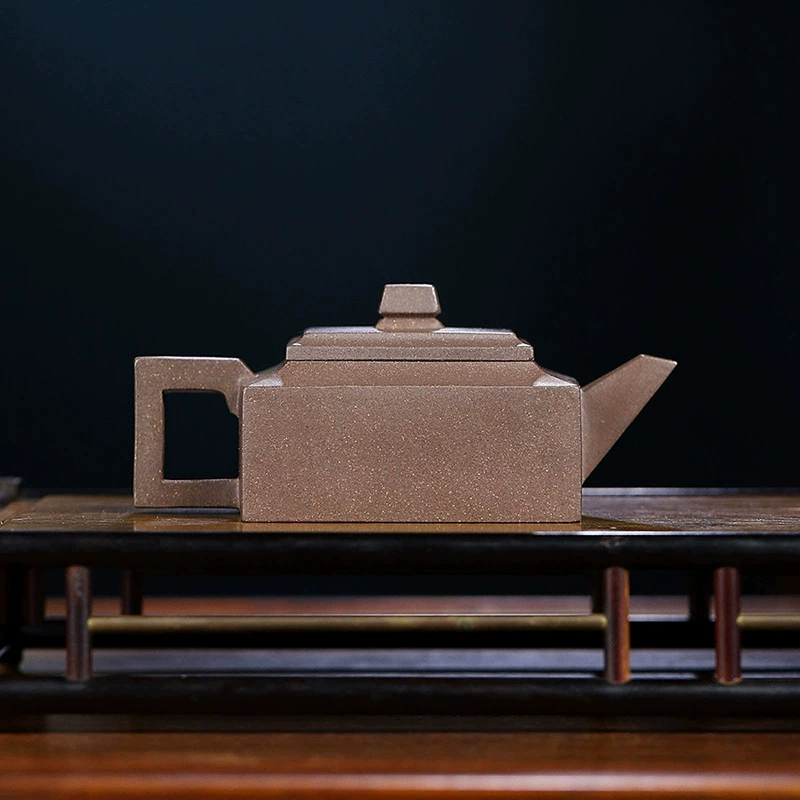 Fangshan Yishi Square Zisha Teapot Chinese Tea Kettles