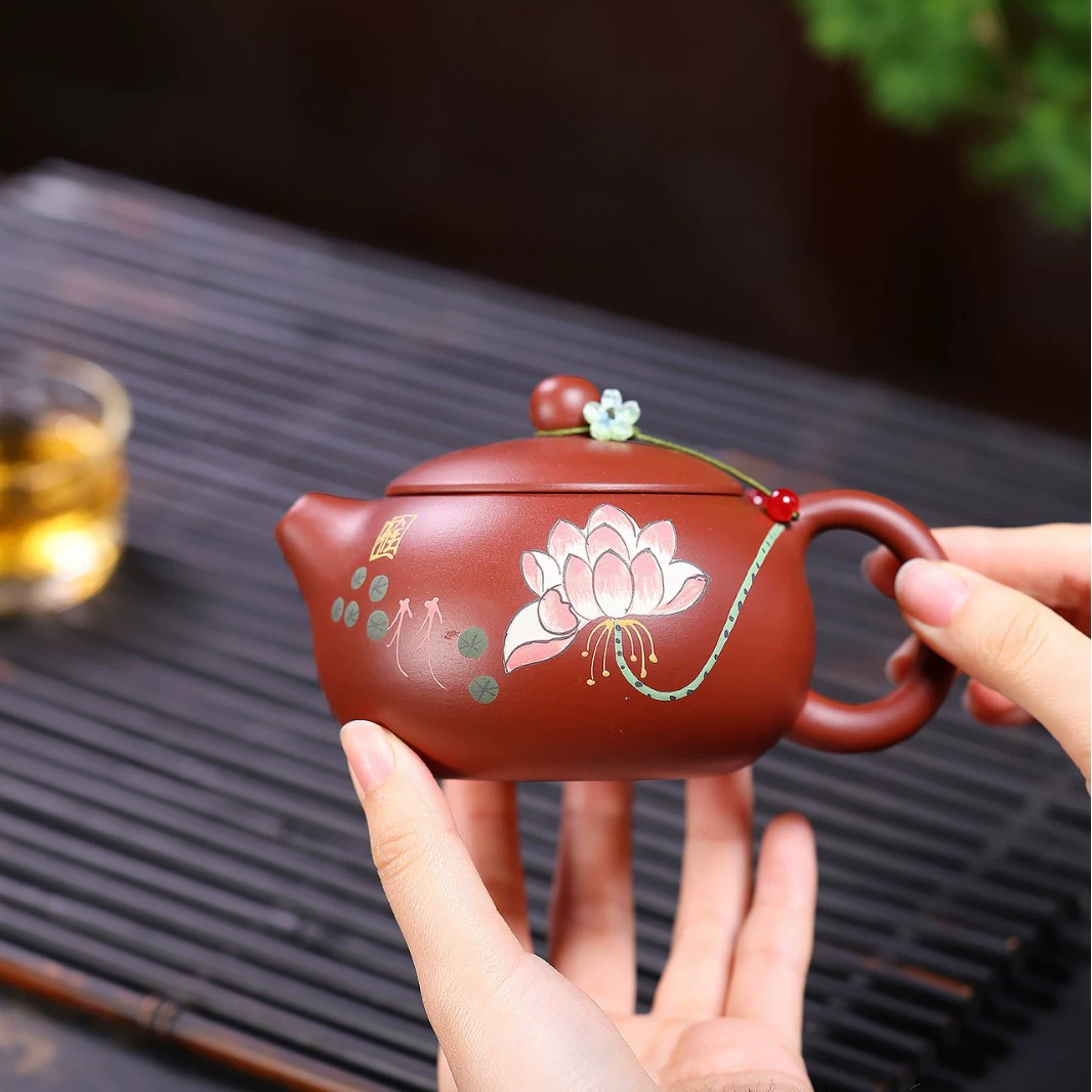 Large Capacity Handmade Lotus Xishi Zisha Teapot - Image 5