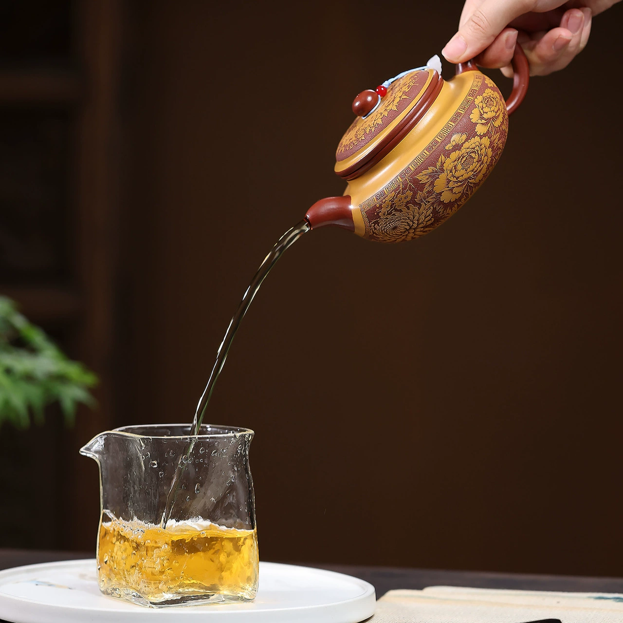 Handmade Dual-Color Wealth Abundant Archaic Yixing Tea Pot - Image 3