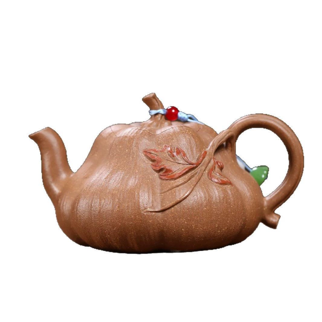 Fully Handmade Pumpkin Shape Zisha Gongfu Teapot - Image 2