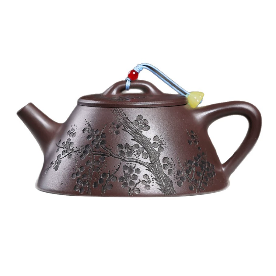 Luxury Handmade Subtle Fragrance Plum Gourd Zisha Teapot - Image 2