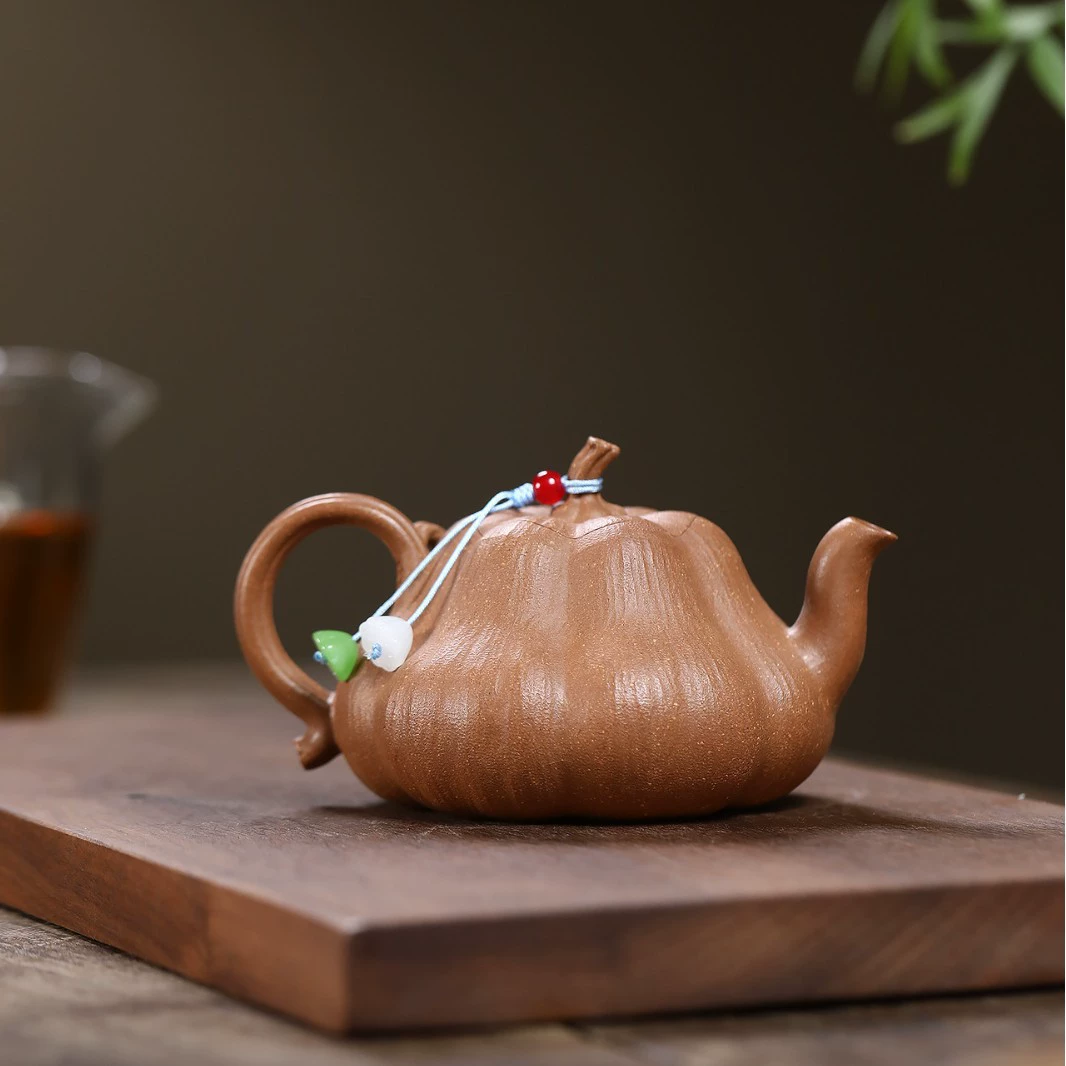 Fully Handmade Pumpkin Shape Zisha Gongfu Teapot - Image 5