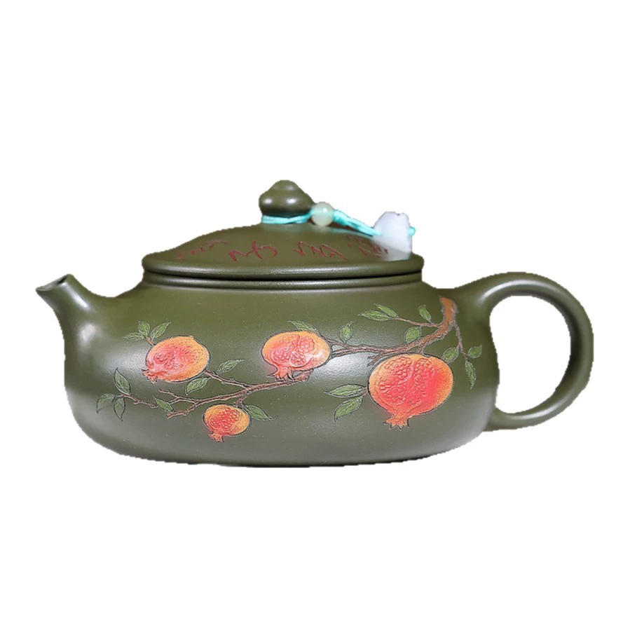 Handmade Blessing of Many Sons Hanjiang Zisha Teapot - Image 2