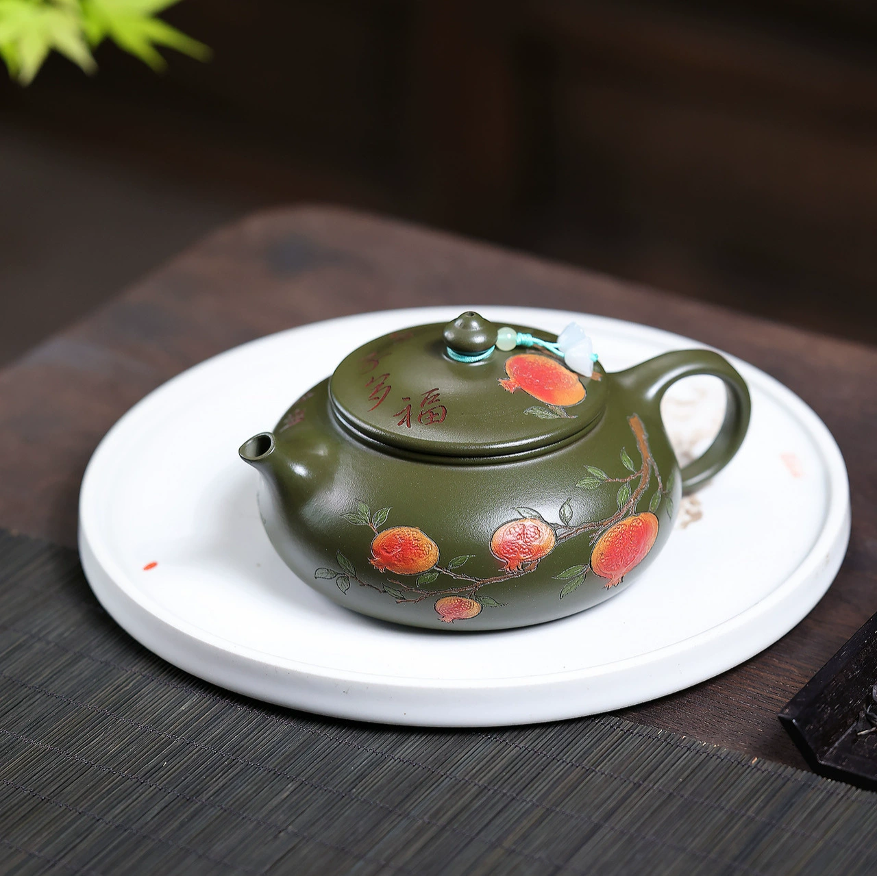 Handmade Blessing of Many Sons Hanjiang Zisha Teapot - Image 5