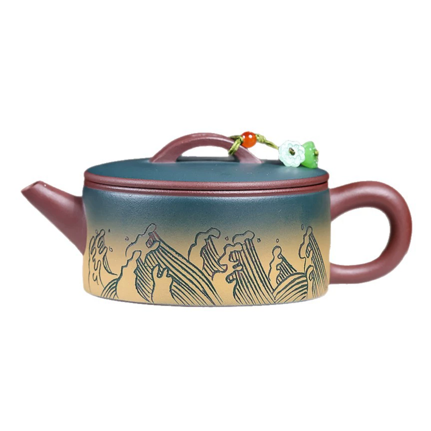 Handmade Dual-Color Guanhai Tingtao Han Wa Wide Mouth Teapot - Image 2
