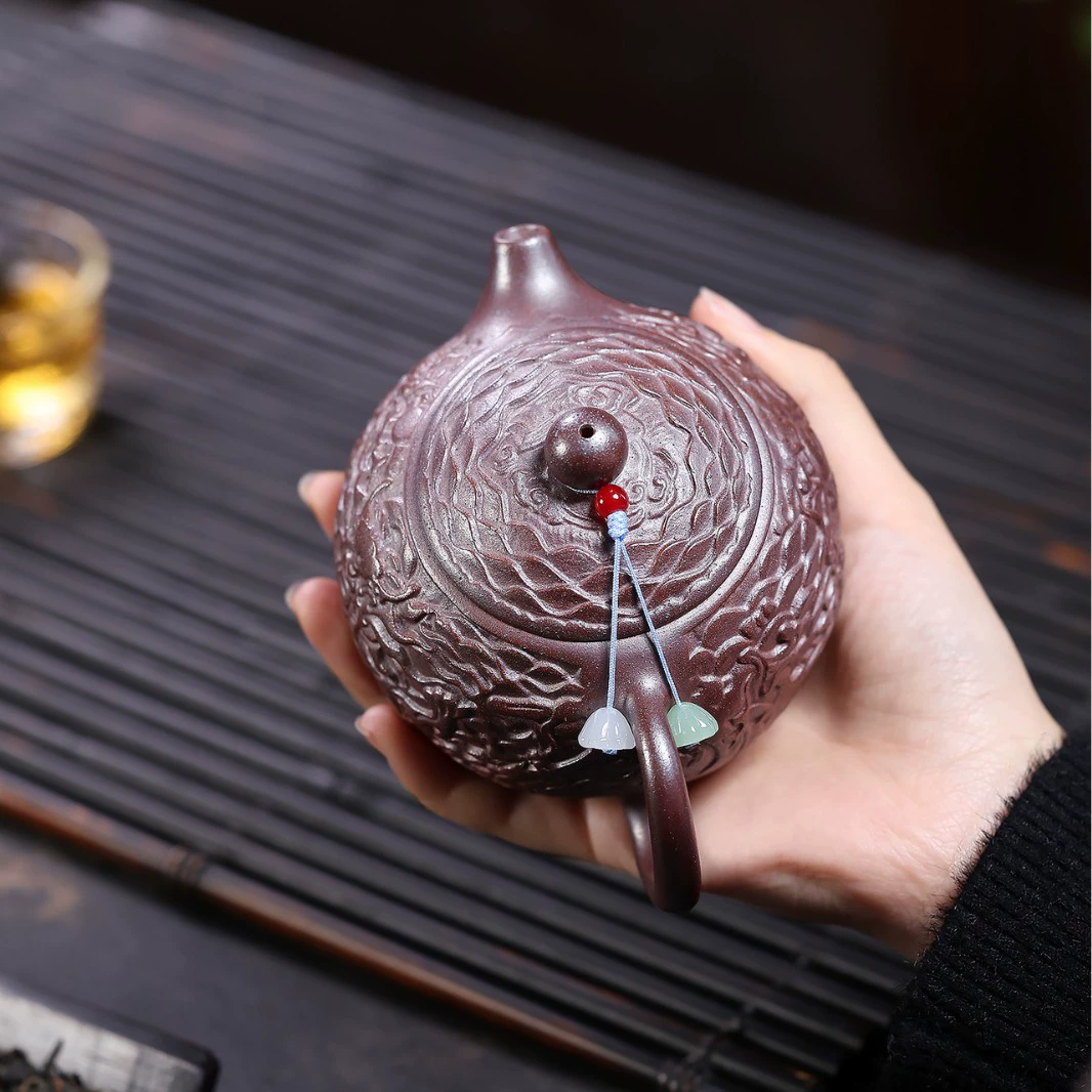 Handmade Dragon Pattern Xishi Chinese Tea Kettles - Image 4