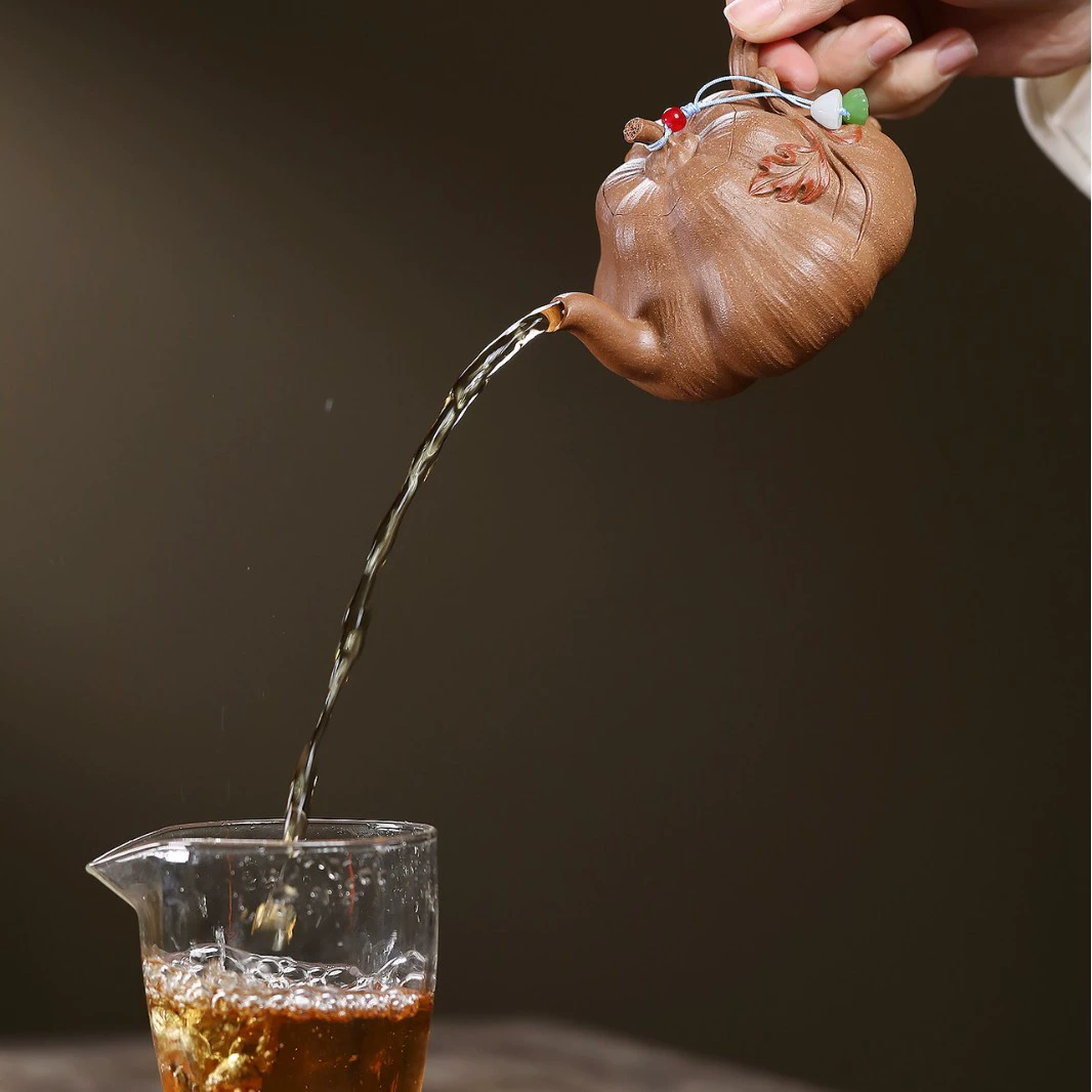 Fully Handmade Pumpkin Shape Zisha Gongfu Teapot - Image 3