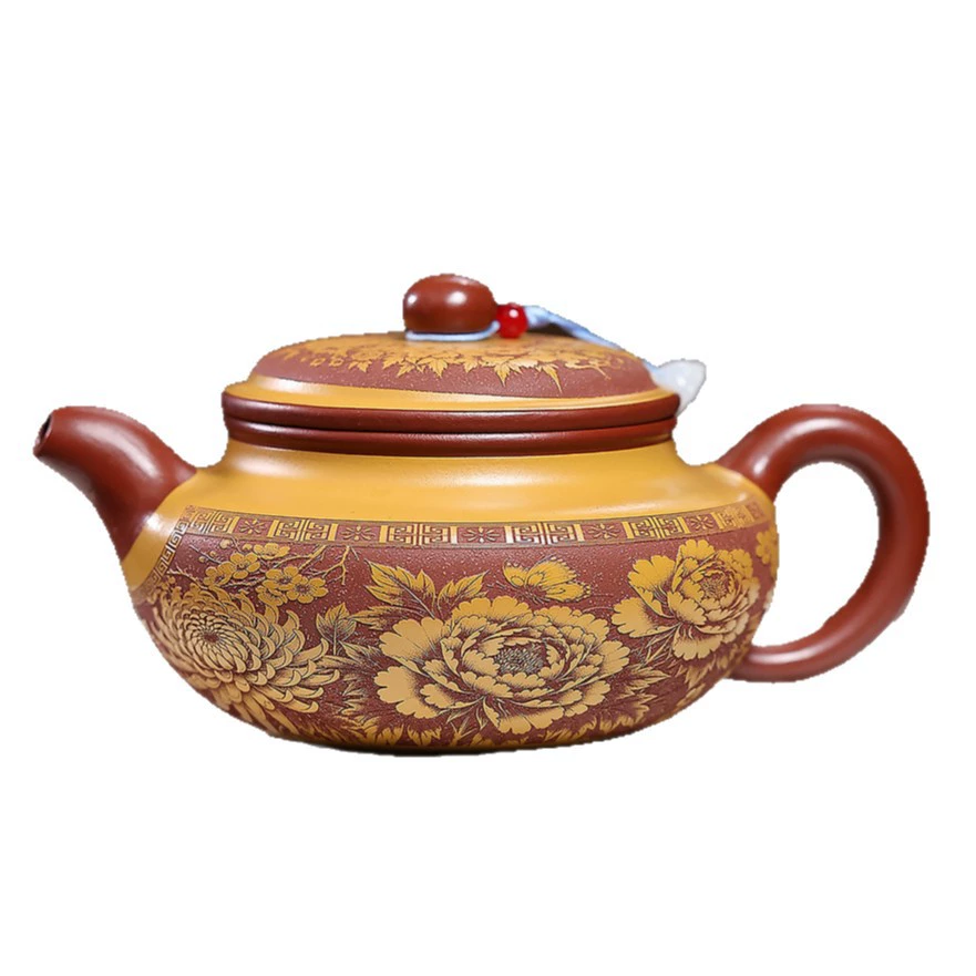 Handmade Dual-Color Wealth Abundant Archaic Yixing Tea Pot - Image 2
