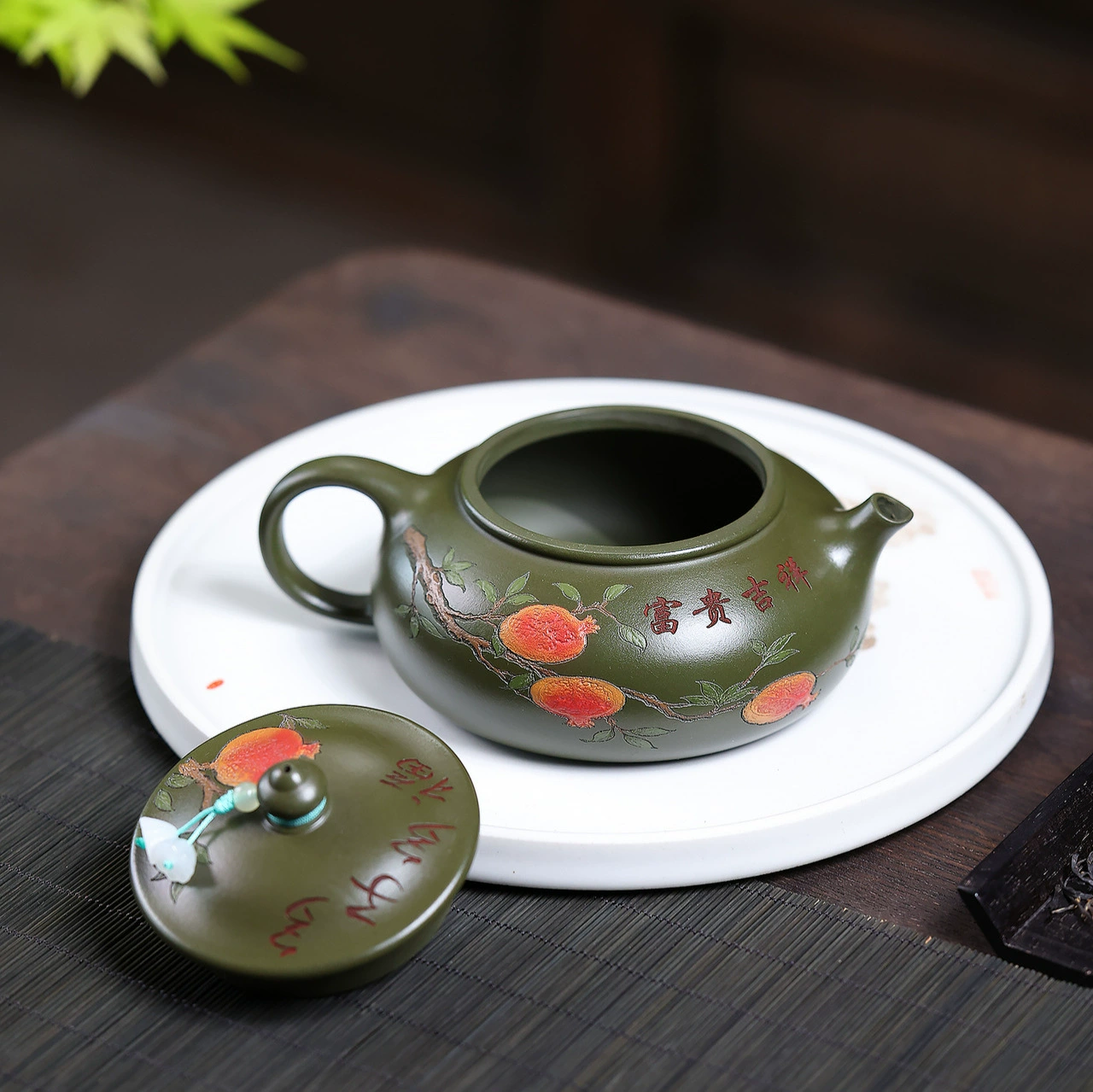 Handmade Blessing of Many Sons Hanjiang Zisha Teapot - Image 4
