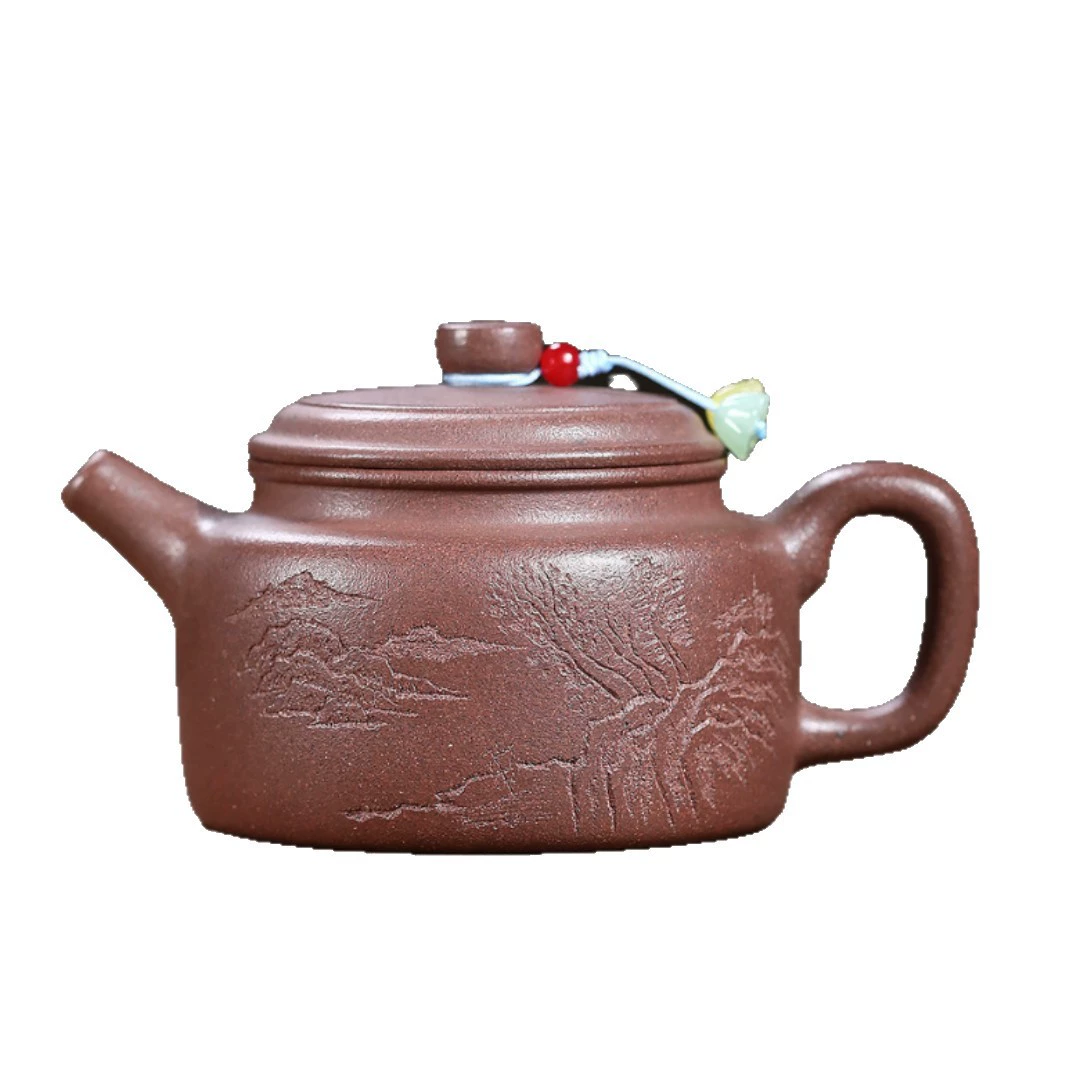 Handmade Mountain Painted Dezhong Zisha Teapot - Image 2