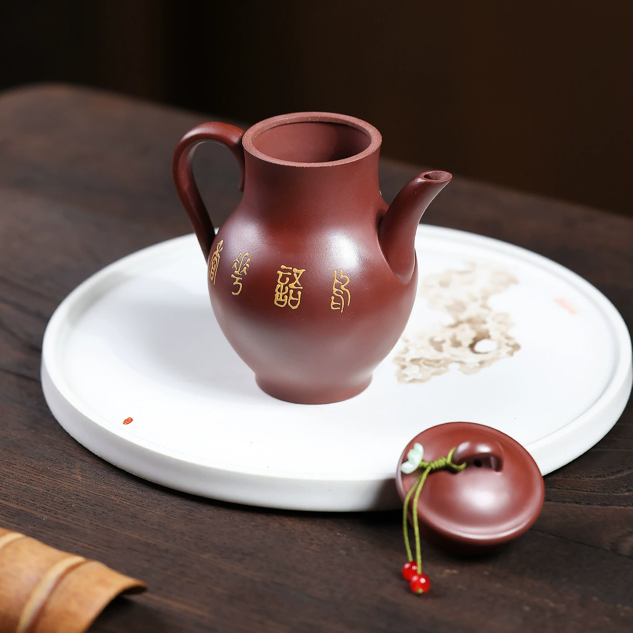 Premium Handcrafted Butterfly & Peony Literati Yixing Zisha Teapot - Image 4