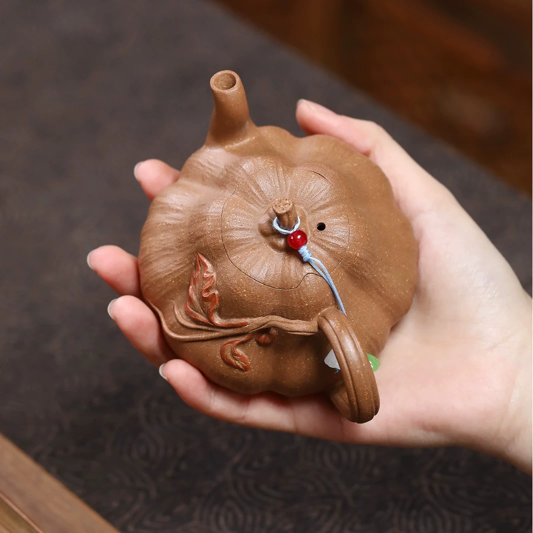 Fully Handmade Pumpkin Shape Zisha Gongfu Teapot - Image 4