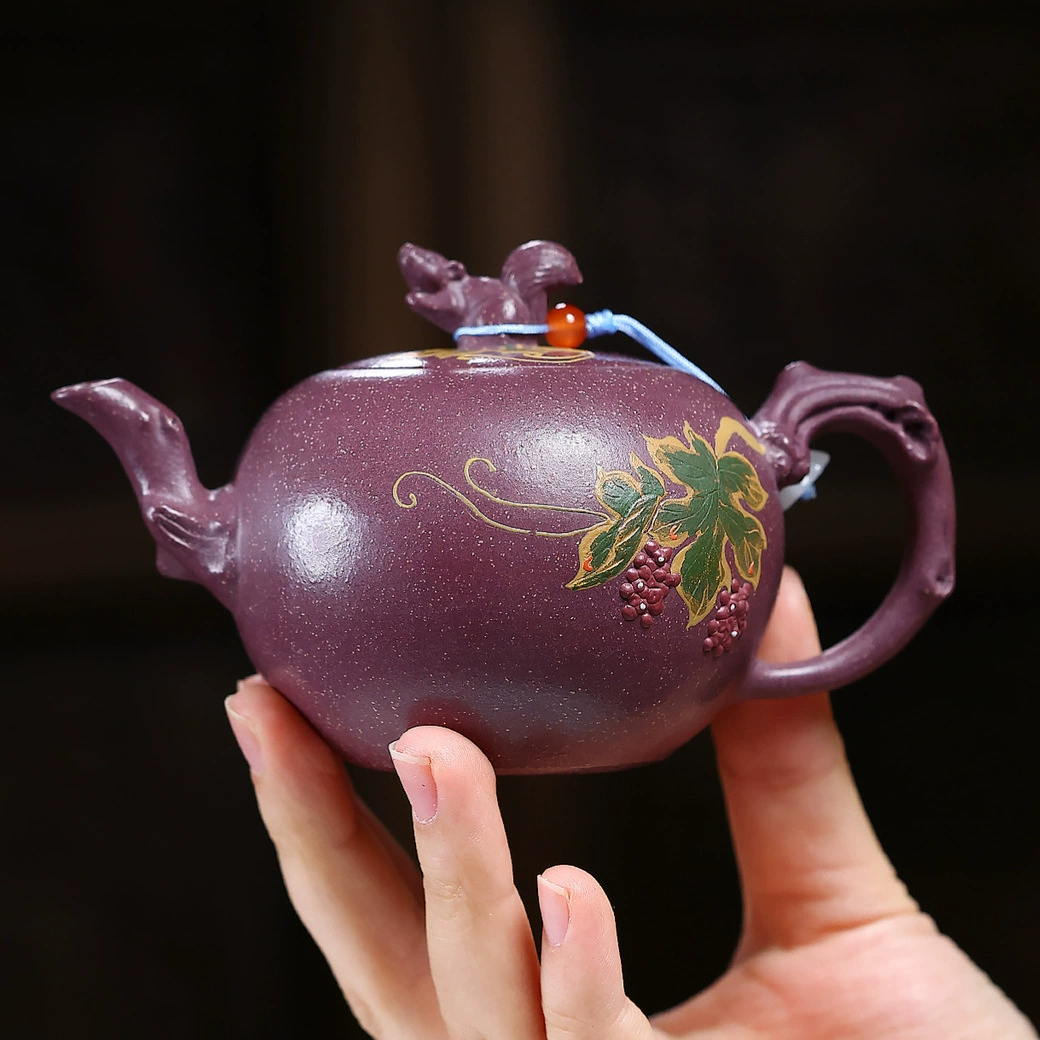 Handmade Squirrel Shaped Yixing Zisha Teapot - Image 5