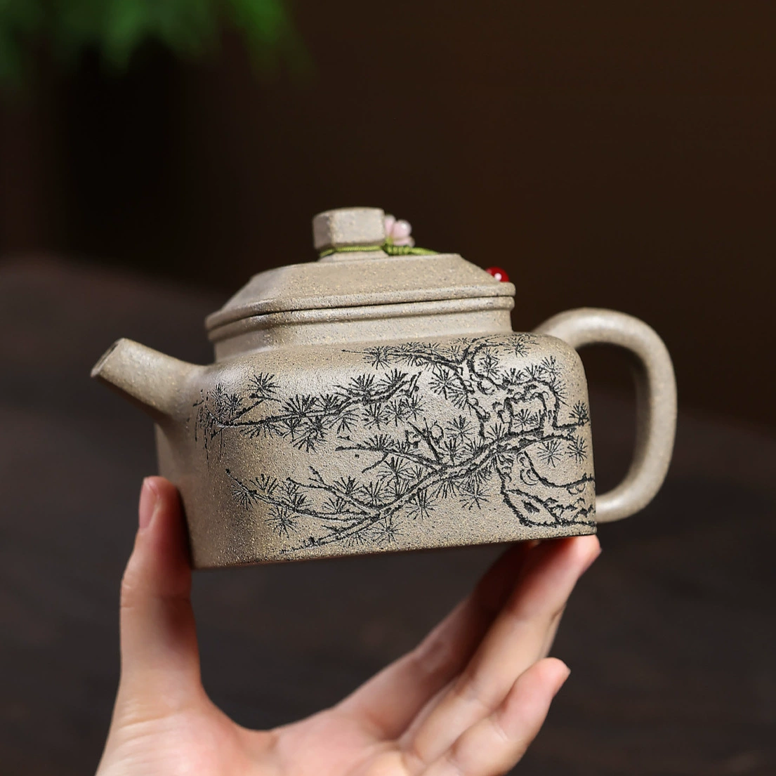 Semi‑Handmade Songying Sifang Dezhong Zisha Teapot - Image 5