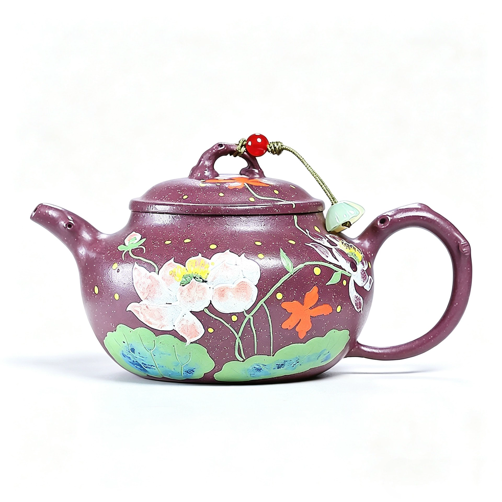 Handmade Lotus Pattern Antique Style Chinese Yixing Clay Teapot - Image 2