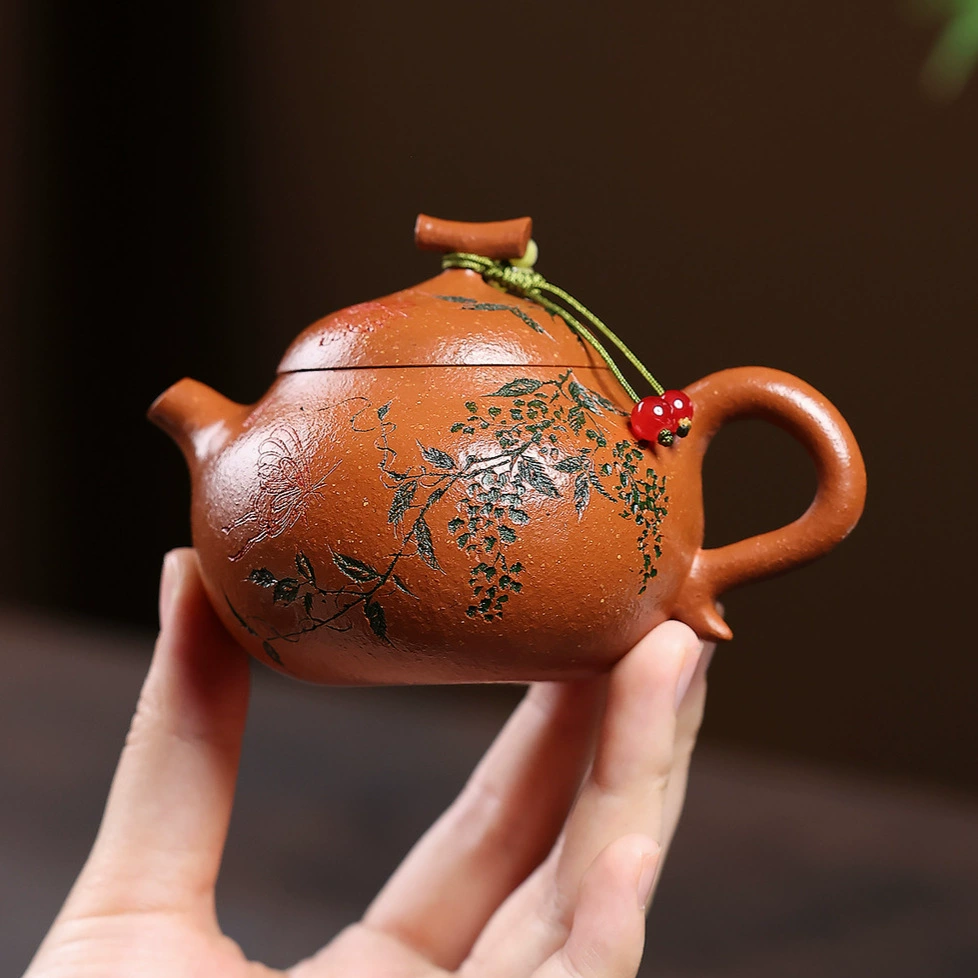 Handmade Shuoguo Eggplant Melon Clay Teapot Chinese - Image 5