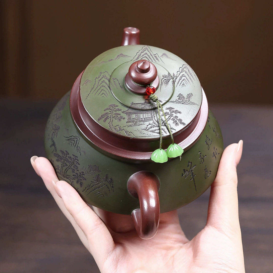 Two-tone Pagoda Chinese Yixing Clay Teapot for Home Use - Image 4