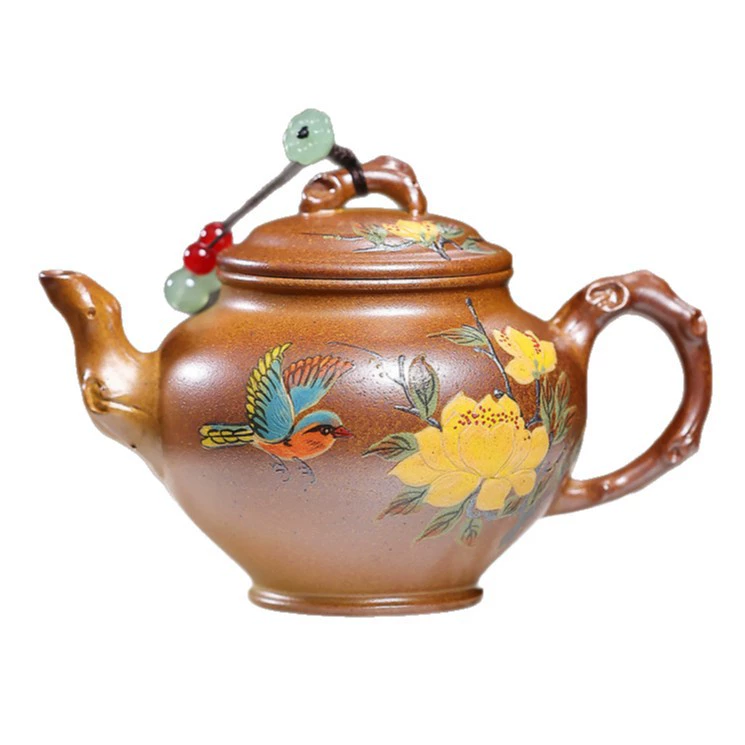 Handmade Magpie Spring Greeting Engraved Chinese Yixing Teapot - Image 2
