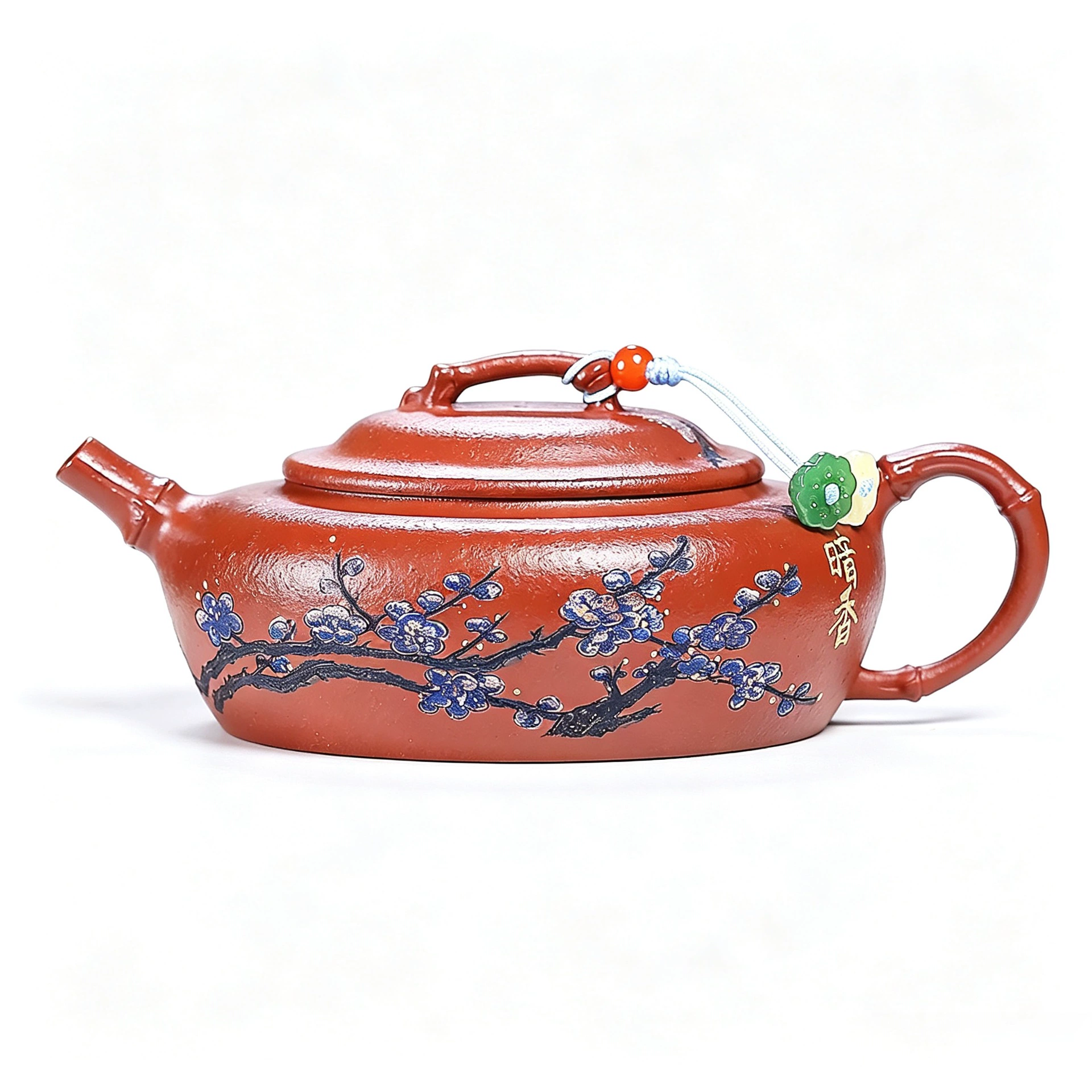 Chinese Tea Kettles Plum Blossom Decorated Flat Bianchen - Image 2
