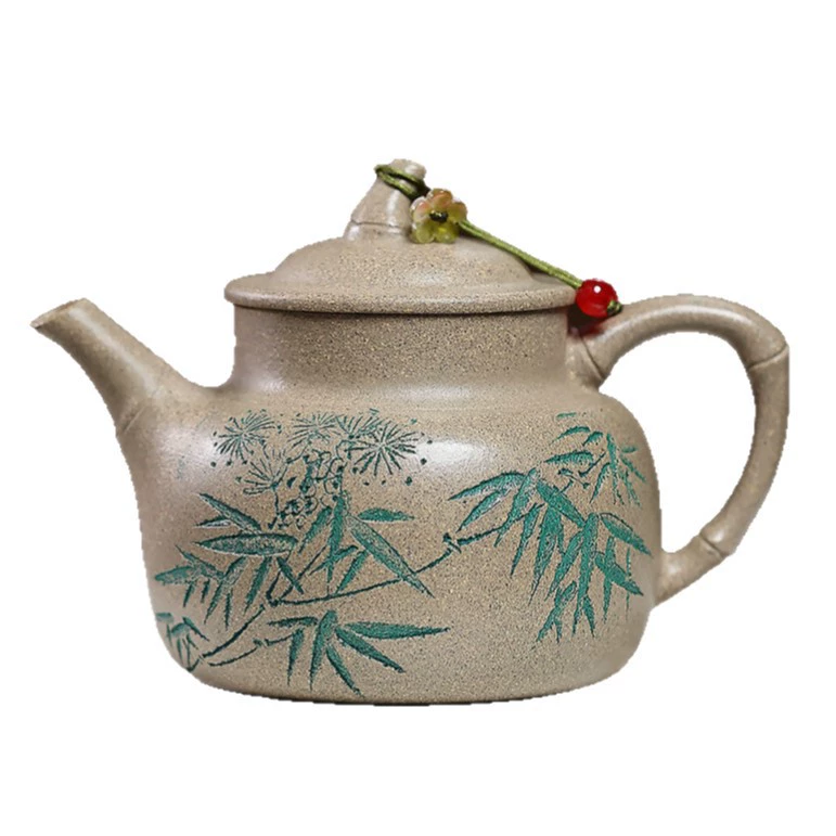 Handmade Bamboo Engraved Songfeng Zisha Teapot - Image 2
