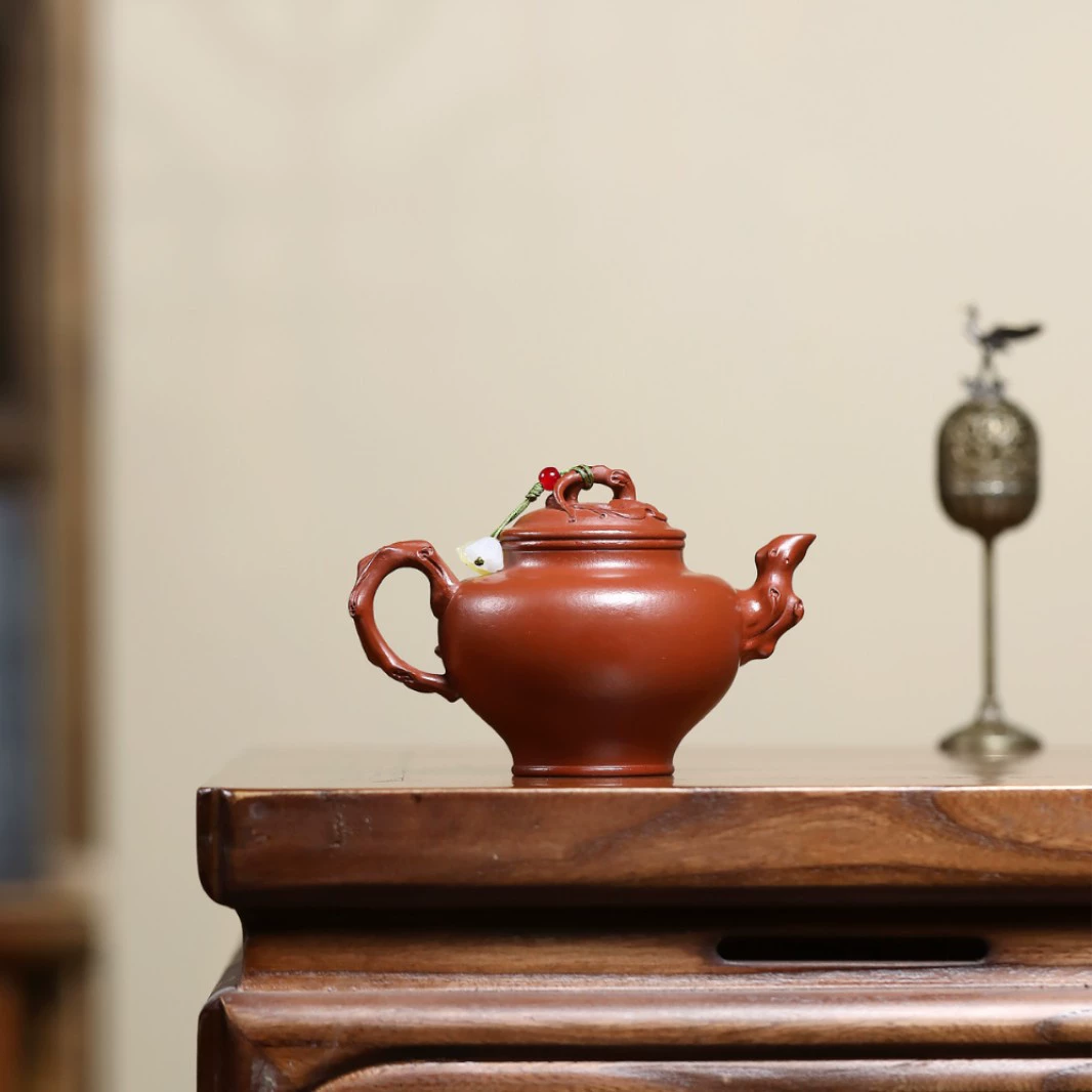 Semi Handmade Vines Blossom Spring Home Use Yixing Clay Teapot - Image 4