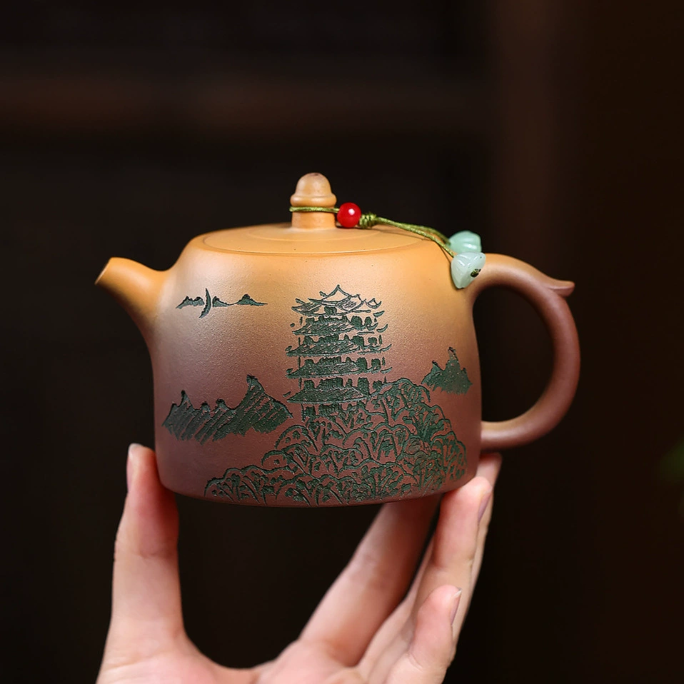 Handmade Two-tone Jinglan Chinese Yixing Clay Teapot - Image 5