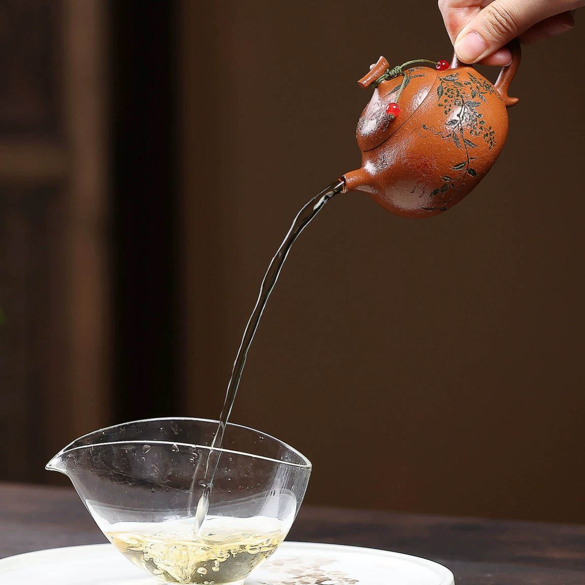 Handmade Shuoguo Eggplant Melon Clay Teapot Chinese - Image 3
