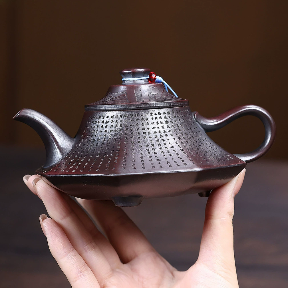 Handmade Octagonal Cloud Furnace Yixing Clay Teapot - Image 4
