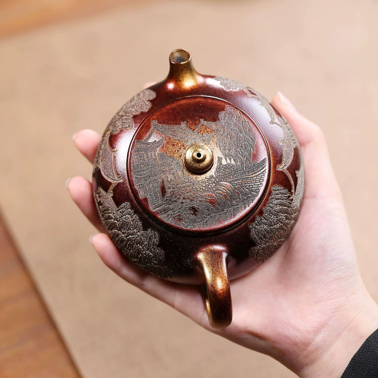 Handmade Shell‑Fired Hanjiang Chinese Tea kettle - Image 4