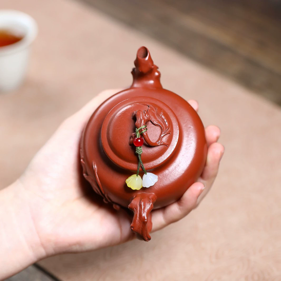 Semi Handmade Vines Blossom Spring Home Use Yixing Clay Teapot - Image 5
