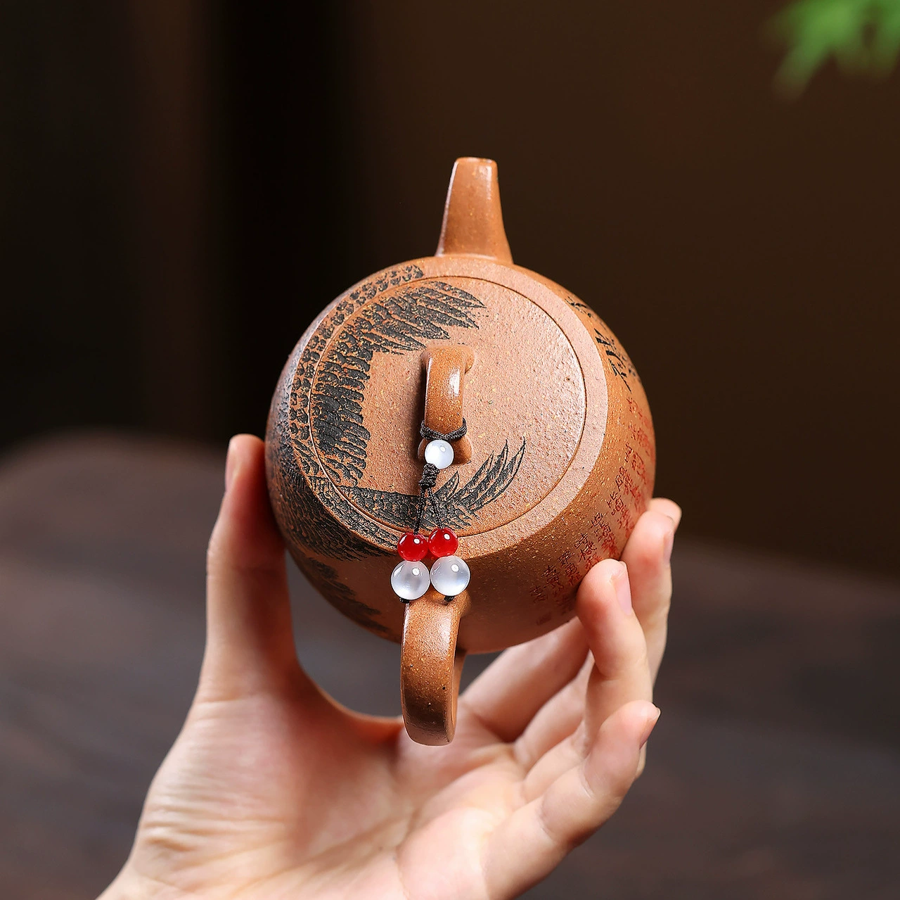 Eagle‑Pattern Semi‑Handcrafted Collectible Chinese Clay Teapot - Image 4