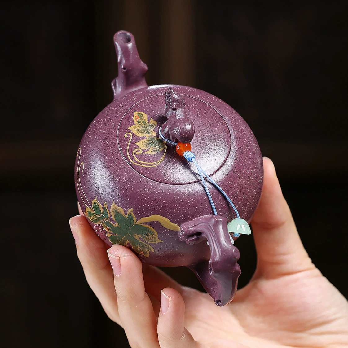 Handmade Squirrel Shaped Yixing Zisha Teapot - Image 4