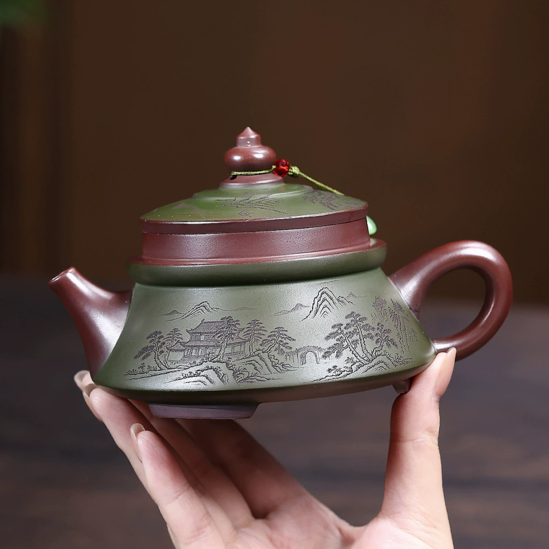 Two-tone Pagoda Chinese Yixing Clay Teapot for Home Use - Image 5