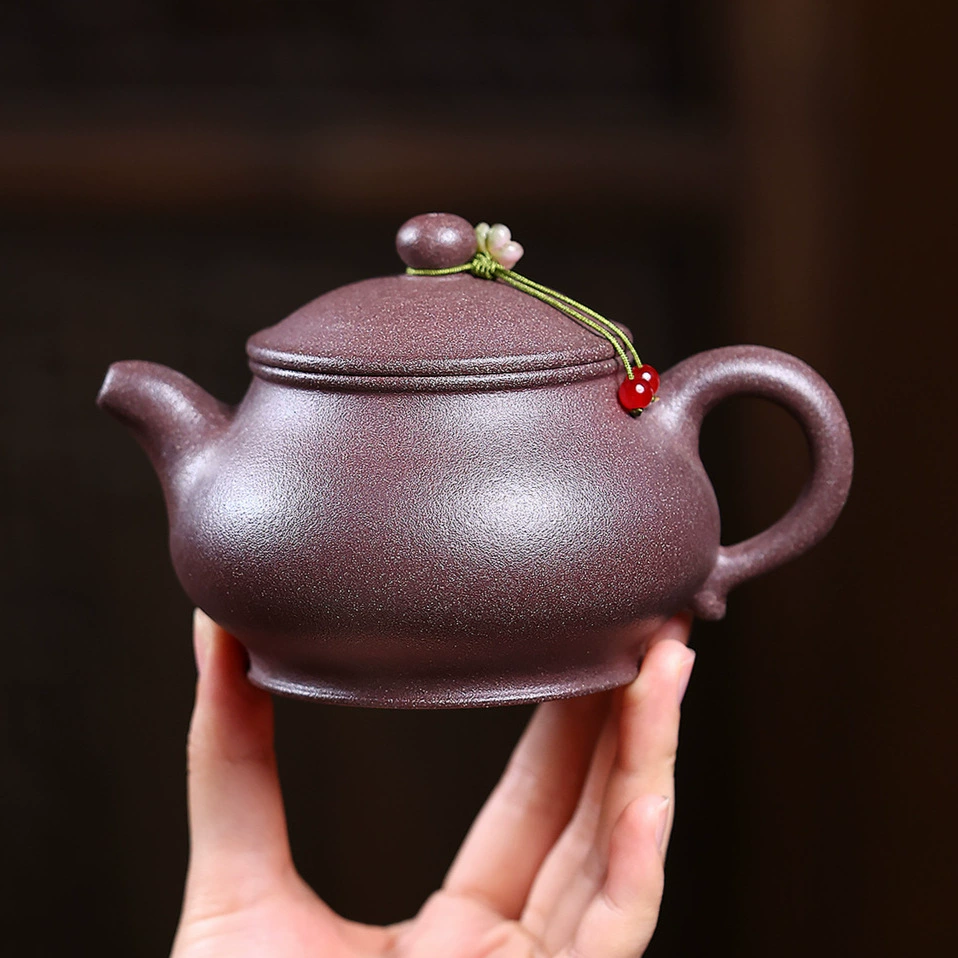 Handmade Plain Unadorned Pan Hu Yixing Purple Clay Teapot - Image 5