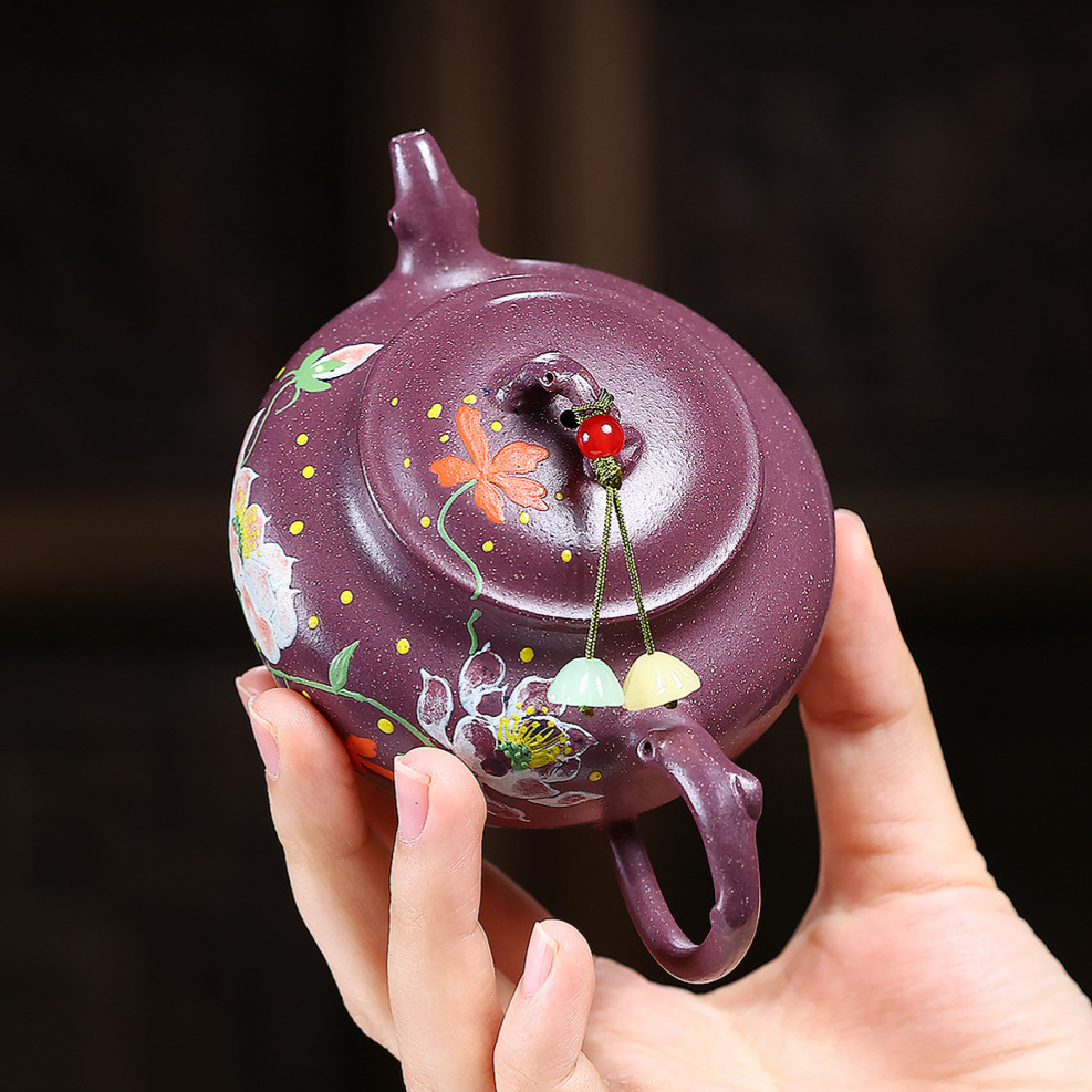 Handmade Lotus Pattern Antique Style Chinese Yixing Clay Teapot - Image 4