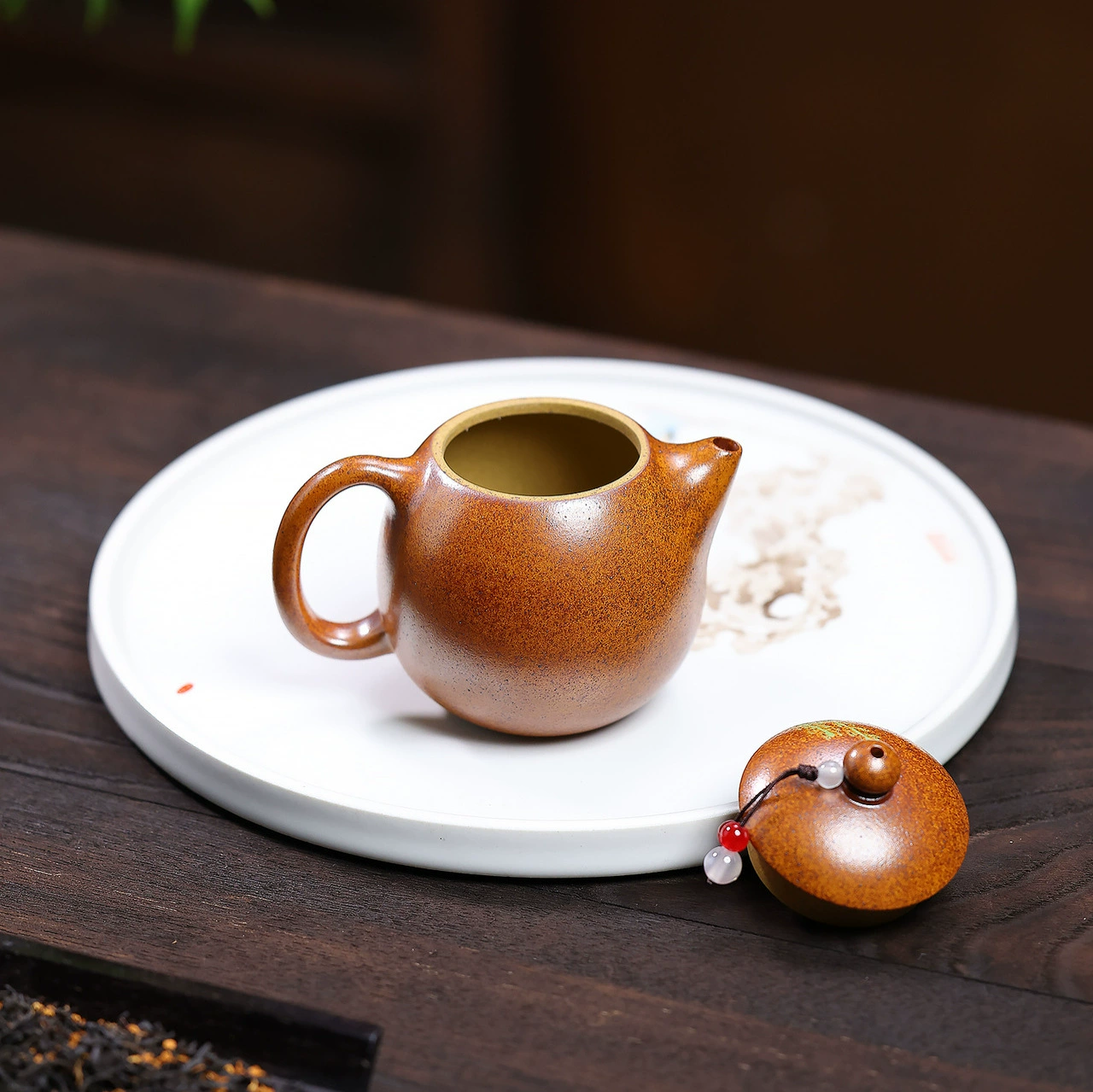 Handmade Goldfish Engraved Longdan Chinese Clay Teapot - Image 4