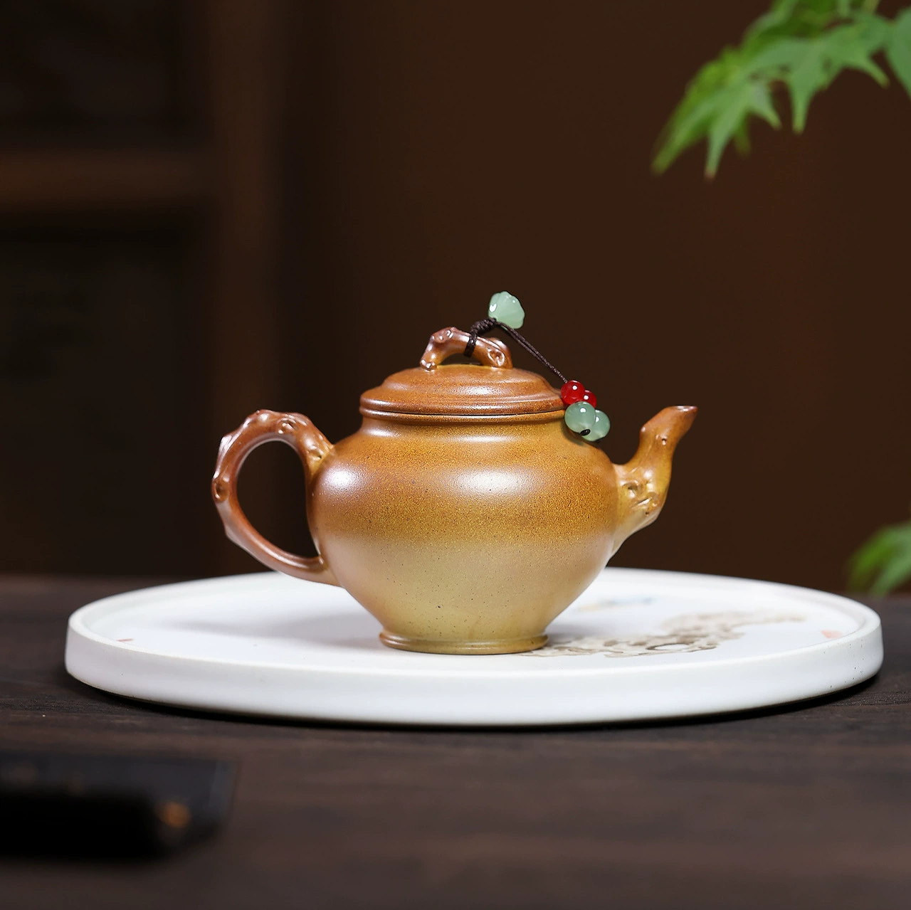 Handmade Magpie Spring Greeting Engraved Chinese Yixing Teapot - Image 3