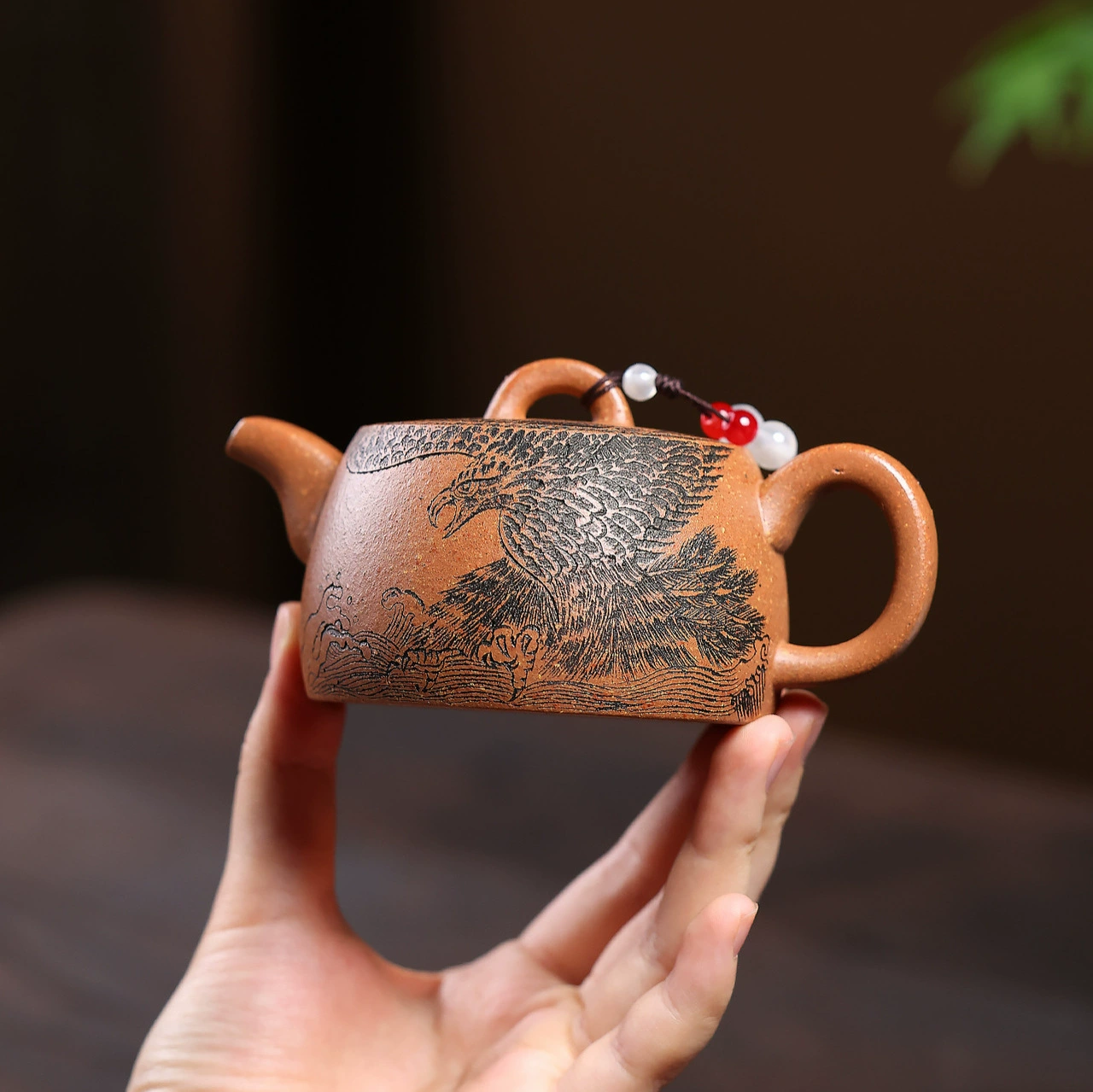Eagle‑Pattern Semi‑Handcrafted Collectible Chinese Clay Teapot - Image 5