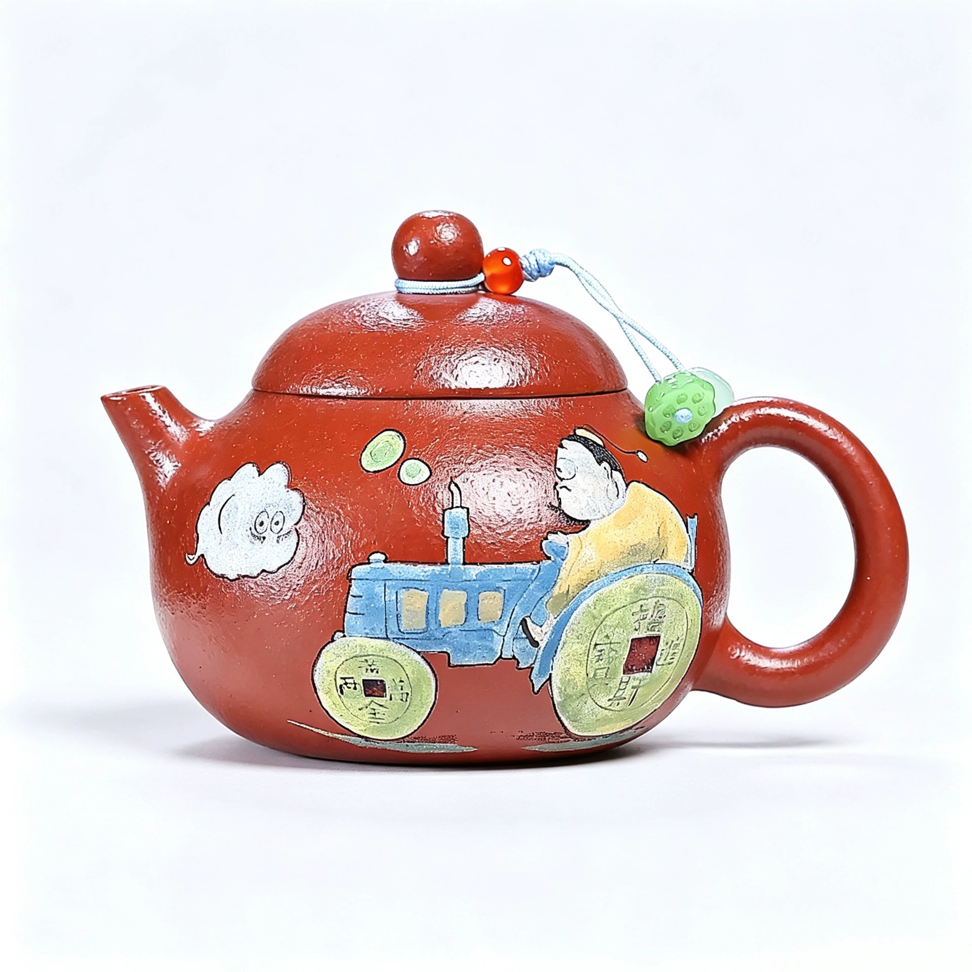 Handmade Prosperity Wealth Wendan Zisha Clay Teapot - Image 2