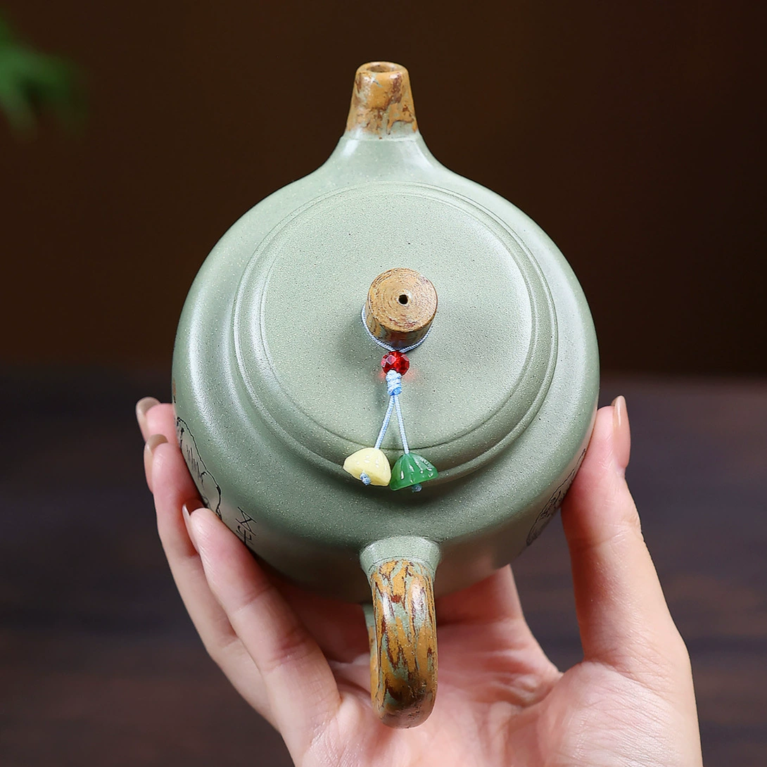 Wuniu Engraved Handcrafted Dezhong Yixing Zisha Teapot - Image 4